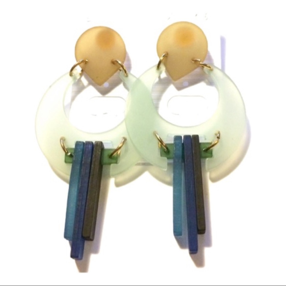 Acrylic hoops stud earrings